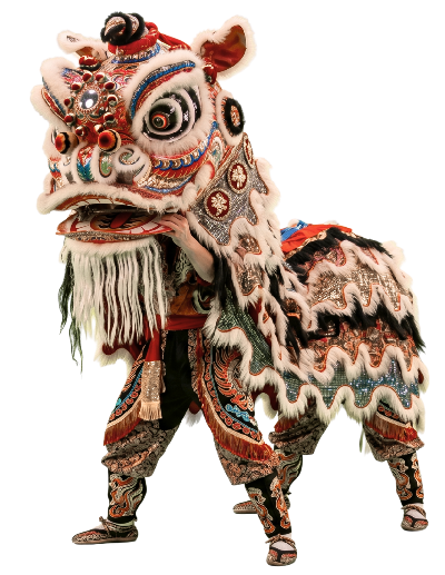 Un leon de la danza tradicional China "La danza del leon"